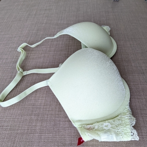 Scandale Paris quality bra in pastel green yellow sparkling Lurex 34C c067 - Picture 3 of 6
